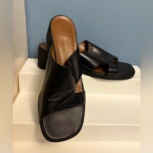Naturalizer Black Leather Mules